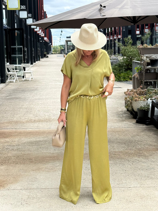 Ensemble satin soie Vert