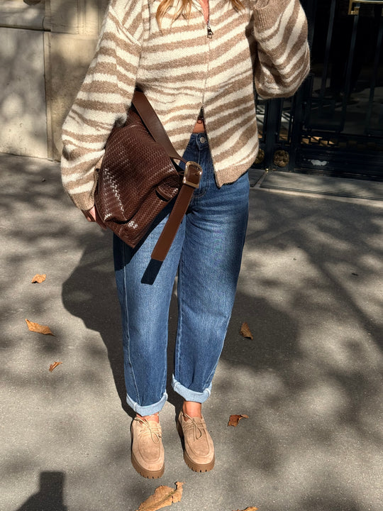 Jean mom Bleu foncé 78565
