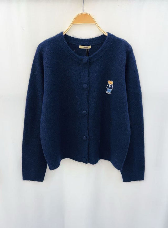 Pull / gilet nounours bleu marine YU648