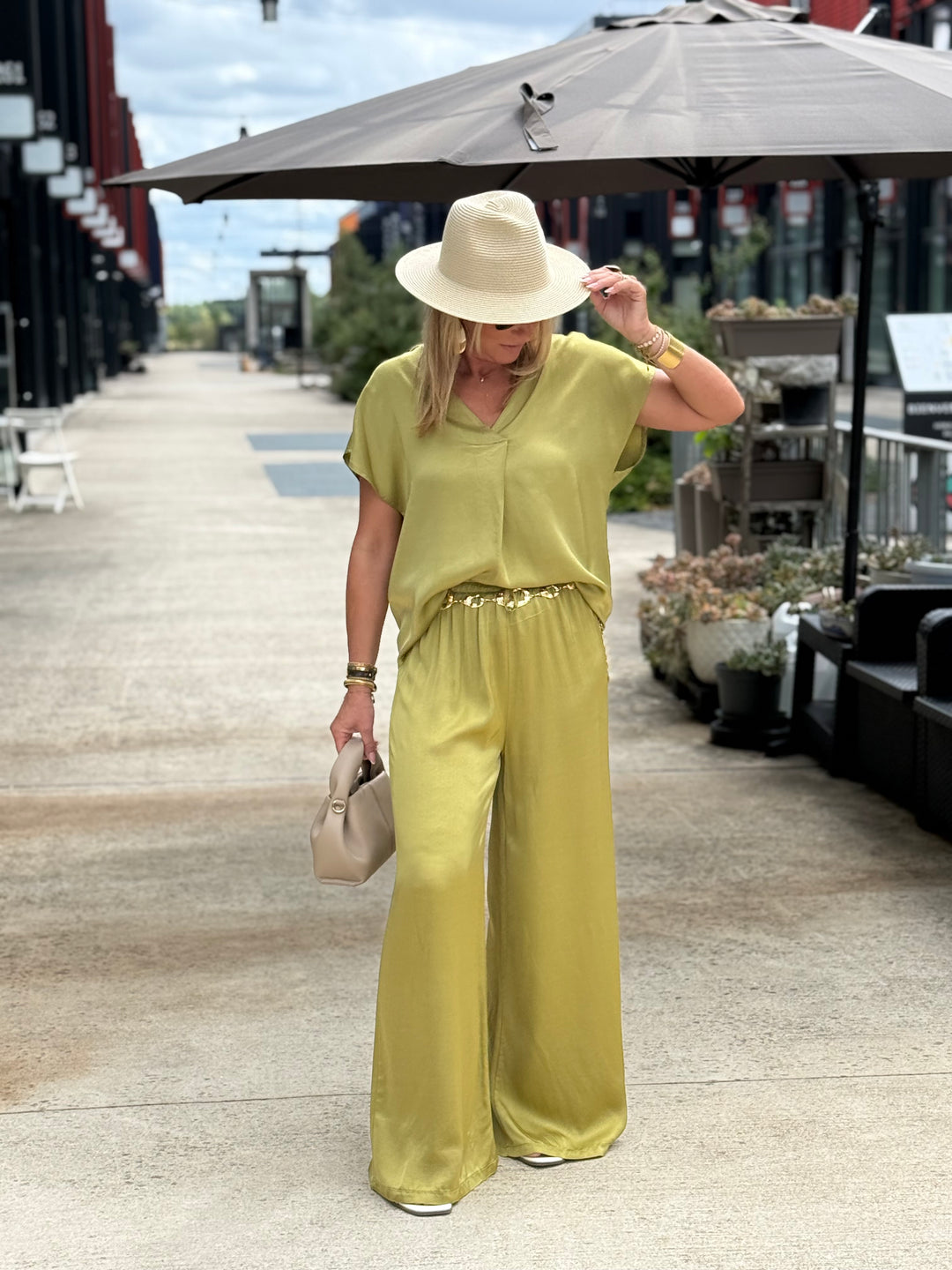 Ensemble satin soie Vert