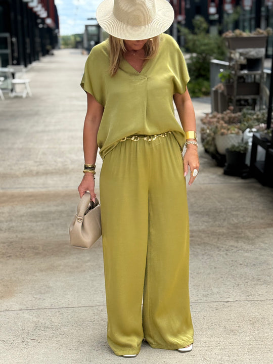 Ensemble satin soie Vert