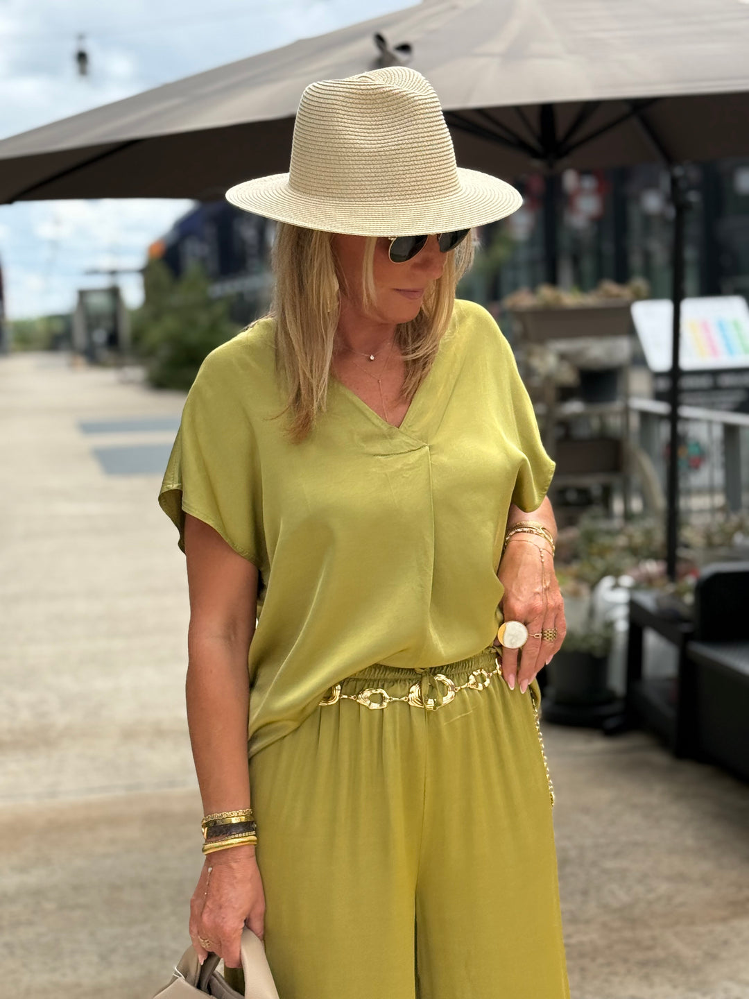 Ensemble satin soie Vert