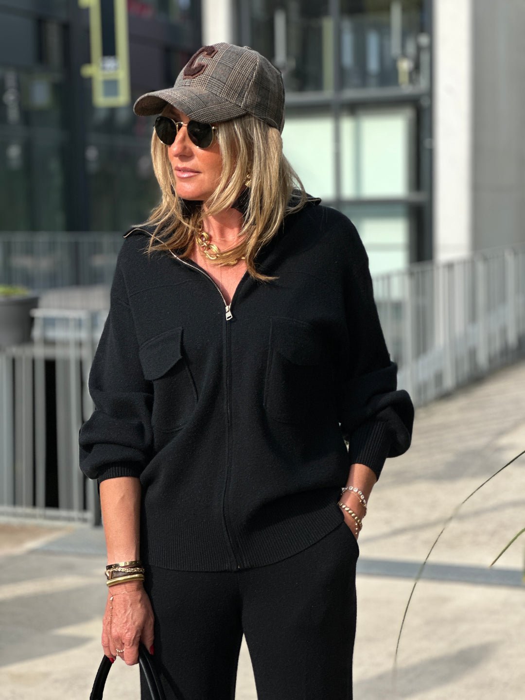 Gilet zip col cheminée poches 8930