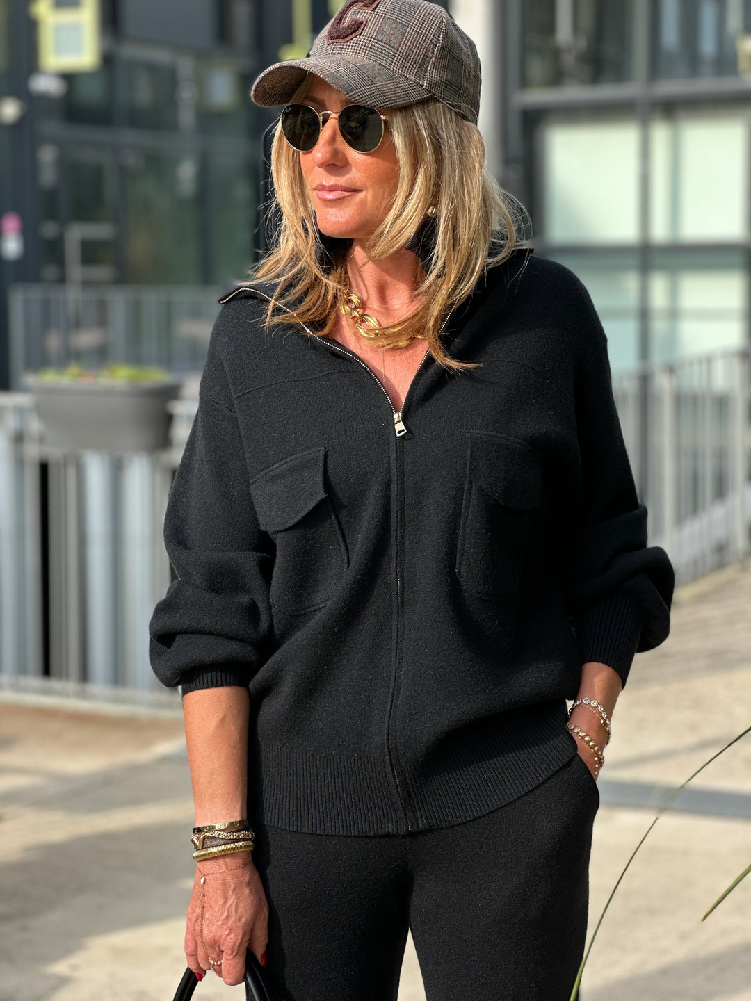 Gilet zip col cheminée poches 8930