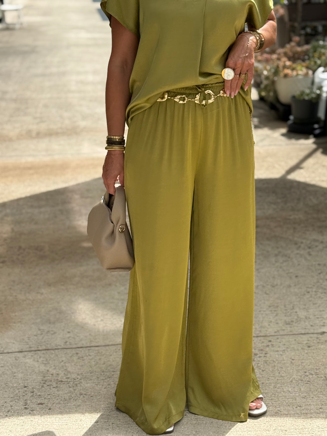 Ensemble satin soie Vert