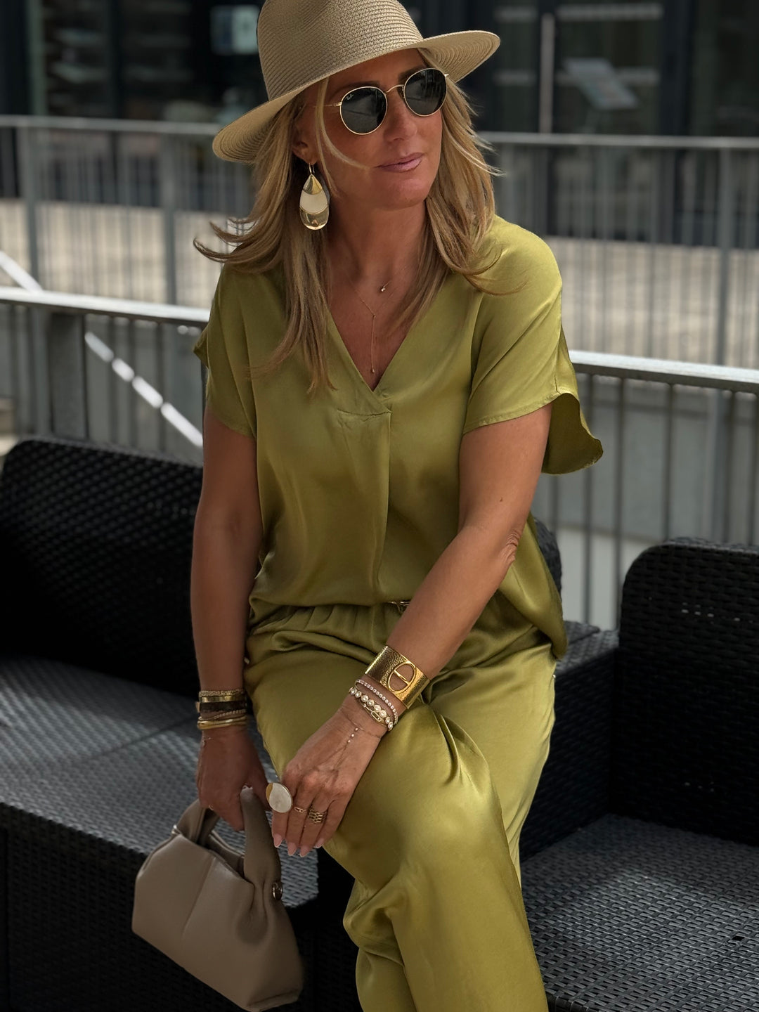 Ensemble satin soie Vert