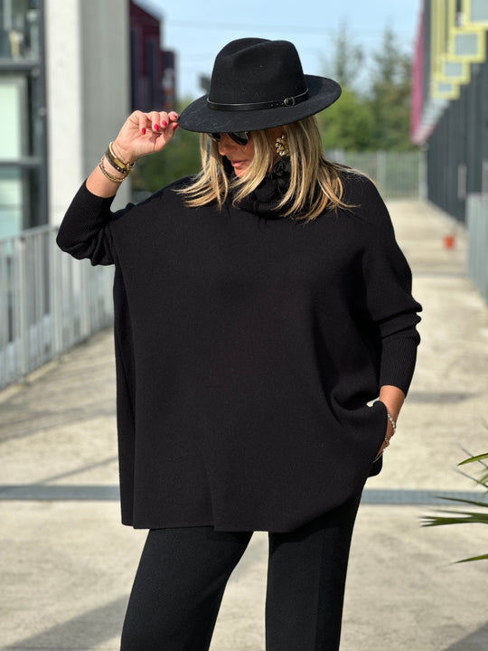 Pull col montant manches resserrées 1701