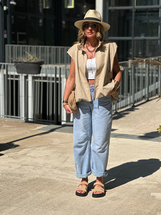 Bomber manches courtes beige 1085