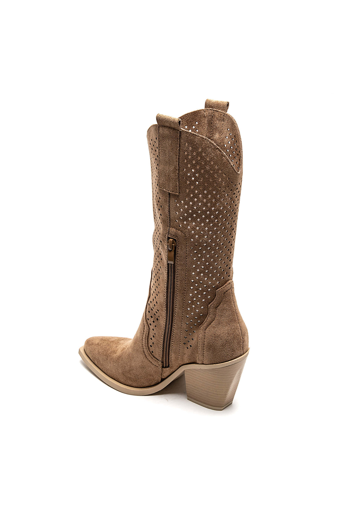 Santiags Bottine daim Camel 7650A