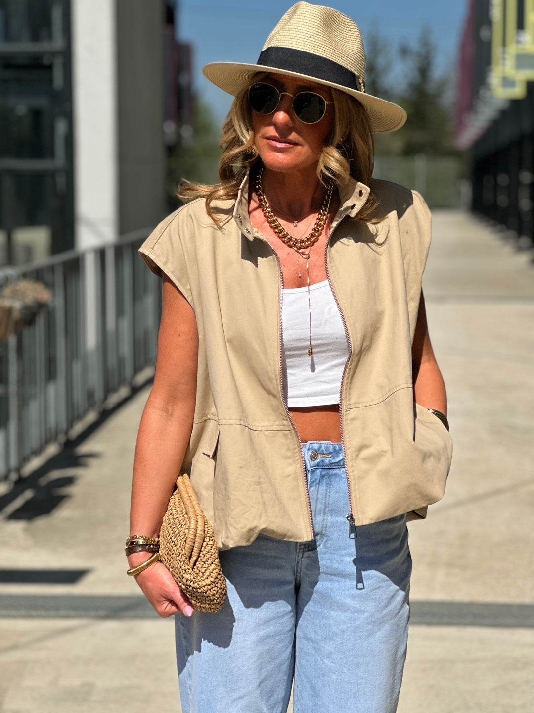Bomber manches courtes beige 1085