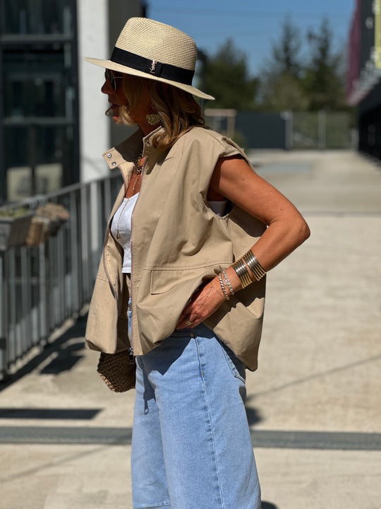 Bomber manches courtes beige 1085