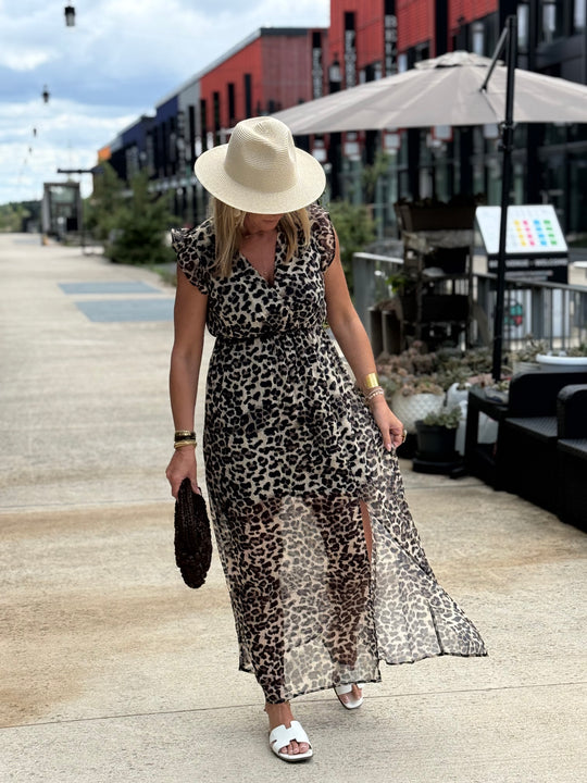 Robe lurex léopard