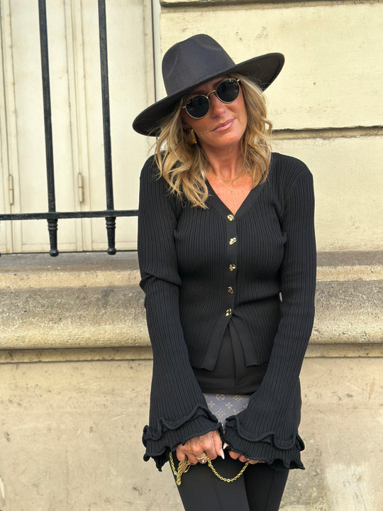 Gilet Noir manches larges M5091