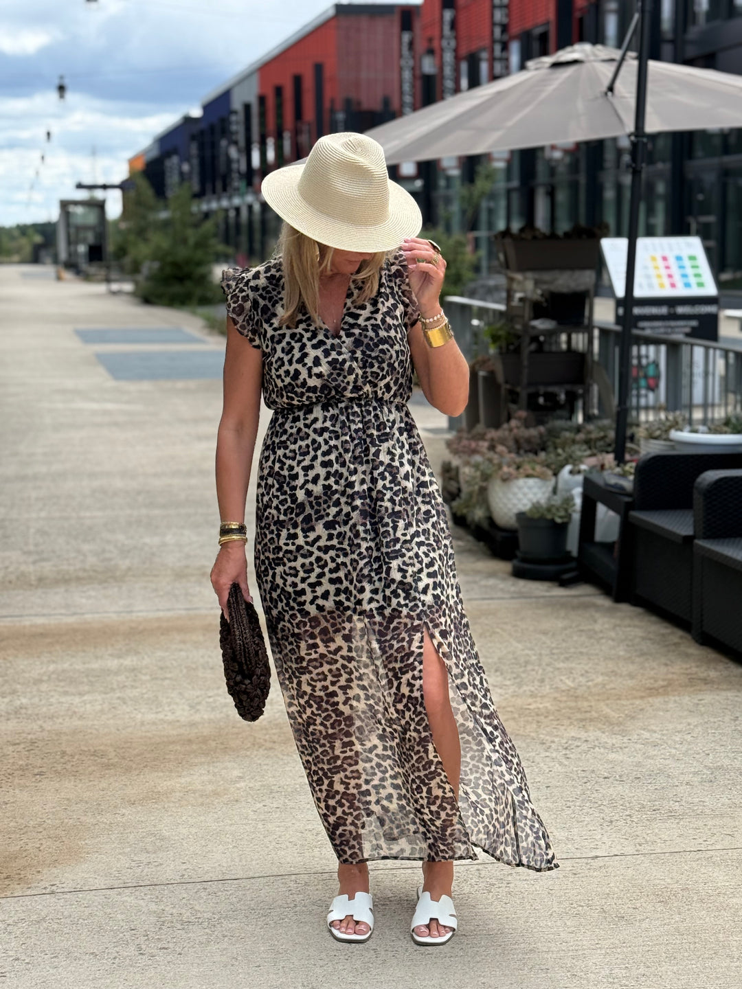 Robe lurex léopard