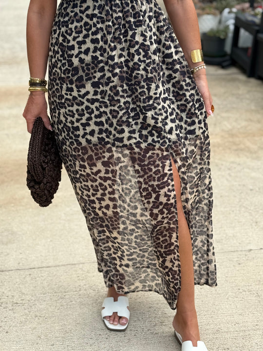 Robe lurex léopard