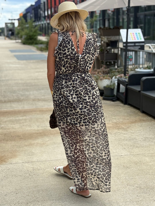 Robe lurex léopard