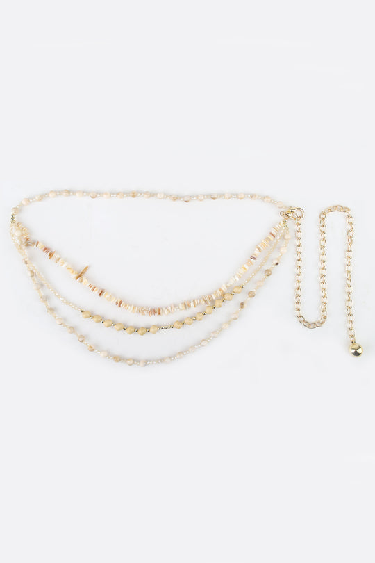Ceinture pierres beige