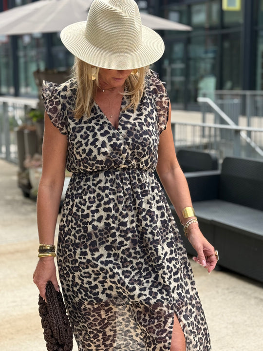 Robe lurex léopard