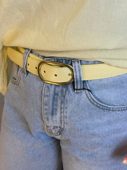 Ceinture cuir ovale matte
