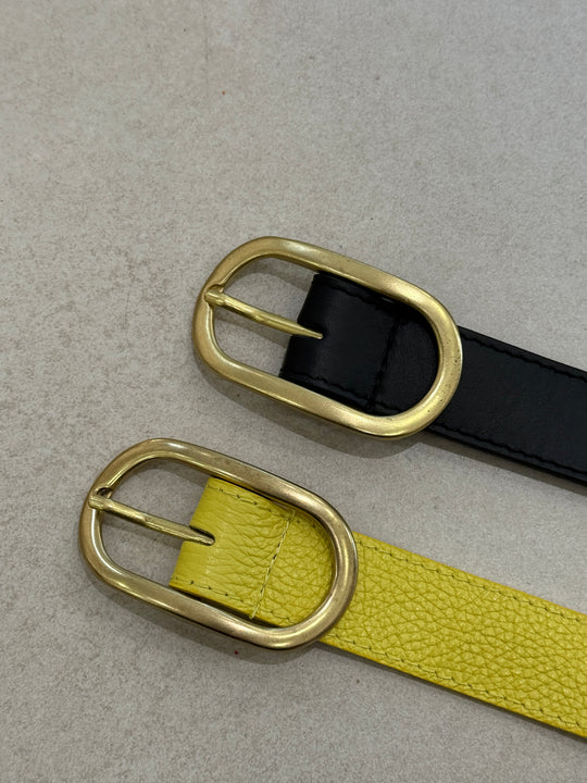 Ceinture cuir ovale matte
