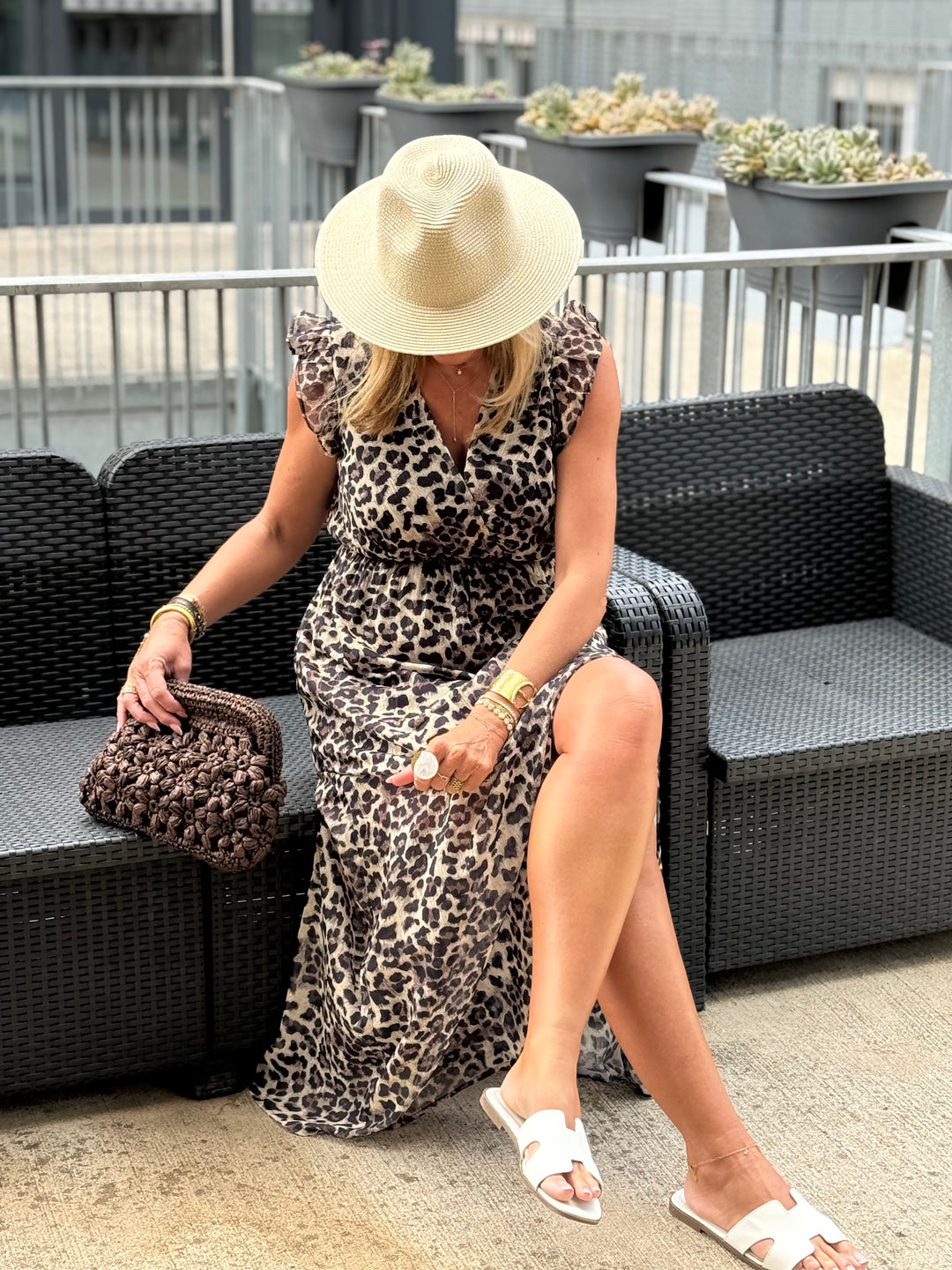 Robe lurex léopard