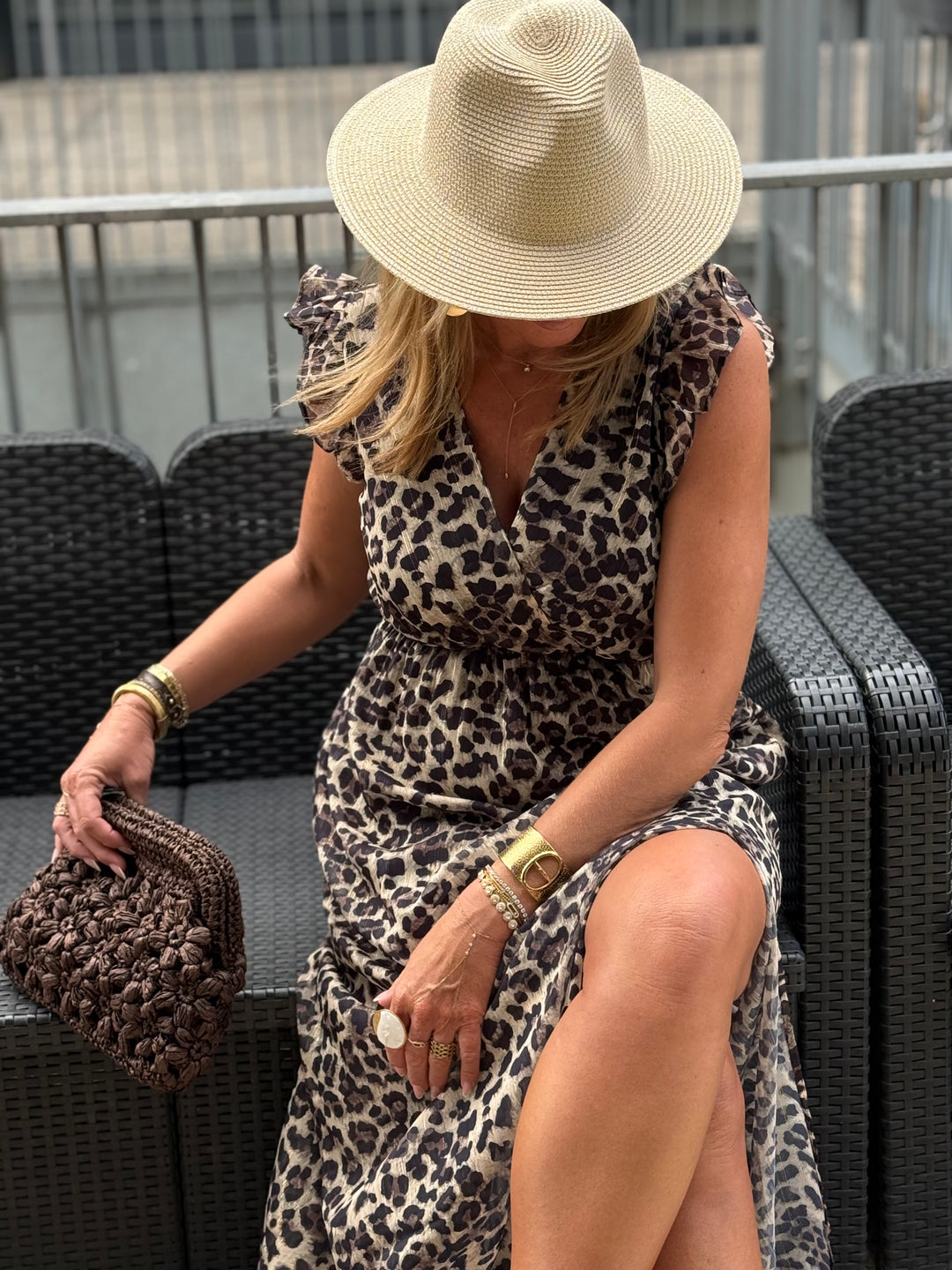Robe lurex léopard
