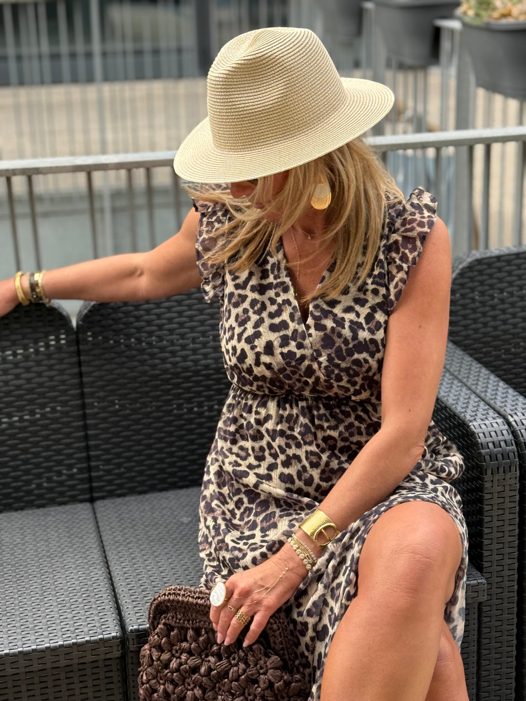 Robe lurex léopard