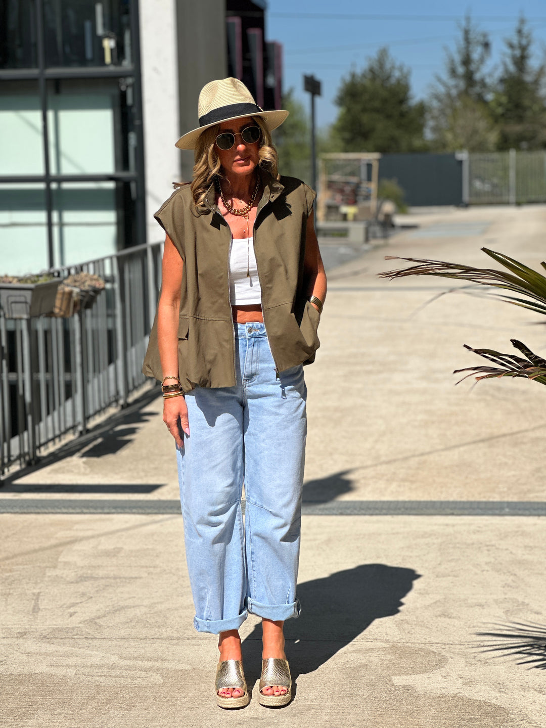Bomber manches courtes kaki 1085