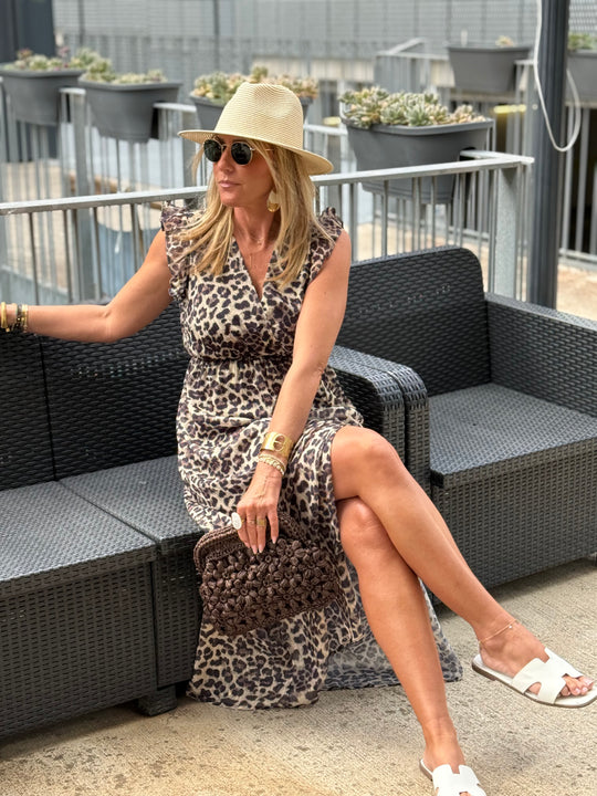 Robe lurex léopard