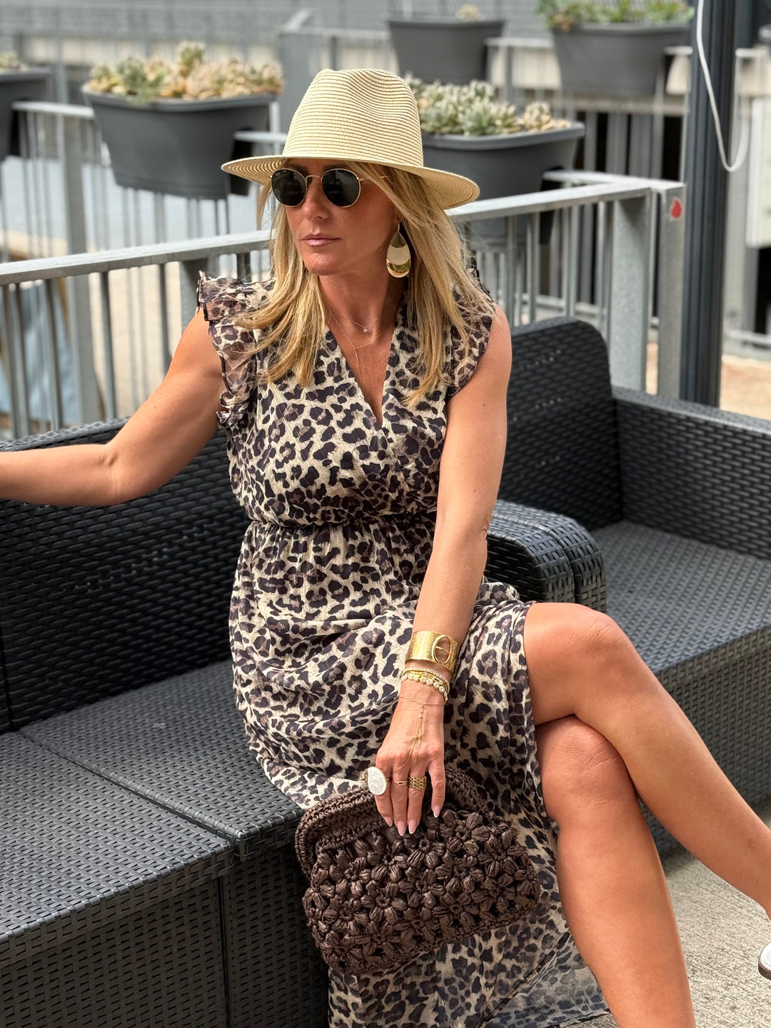 Robe lurex léopard