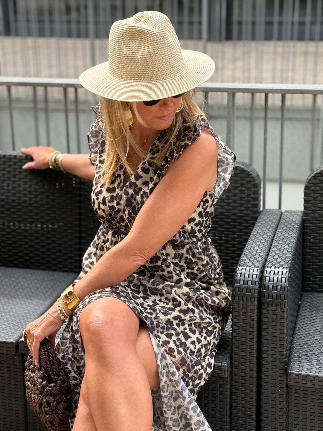 Robe lurex léopard