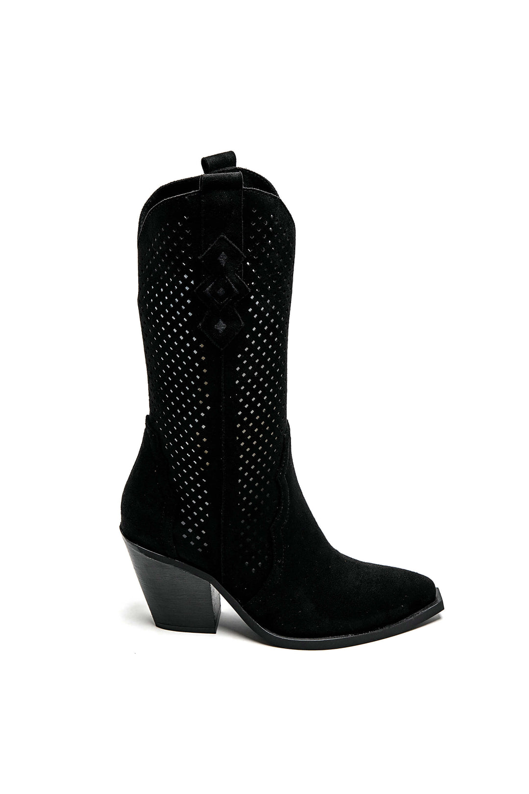 Santiags Bottine daim noir 7650A