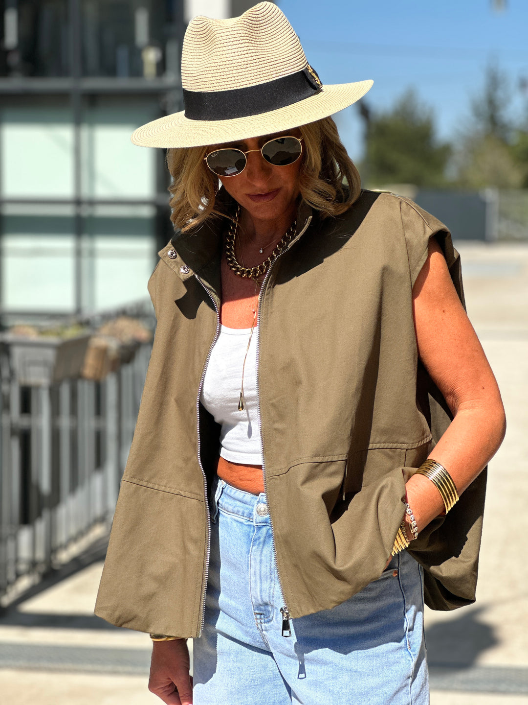 Bomber manches courtes kaki 1085