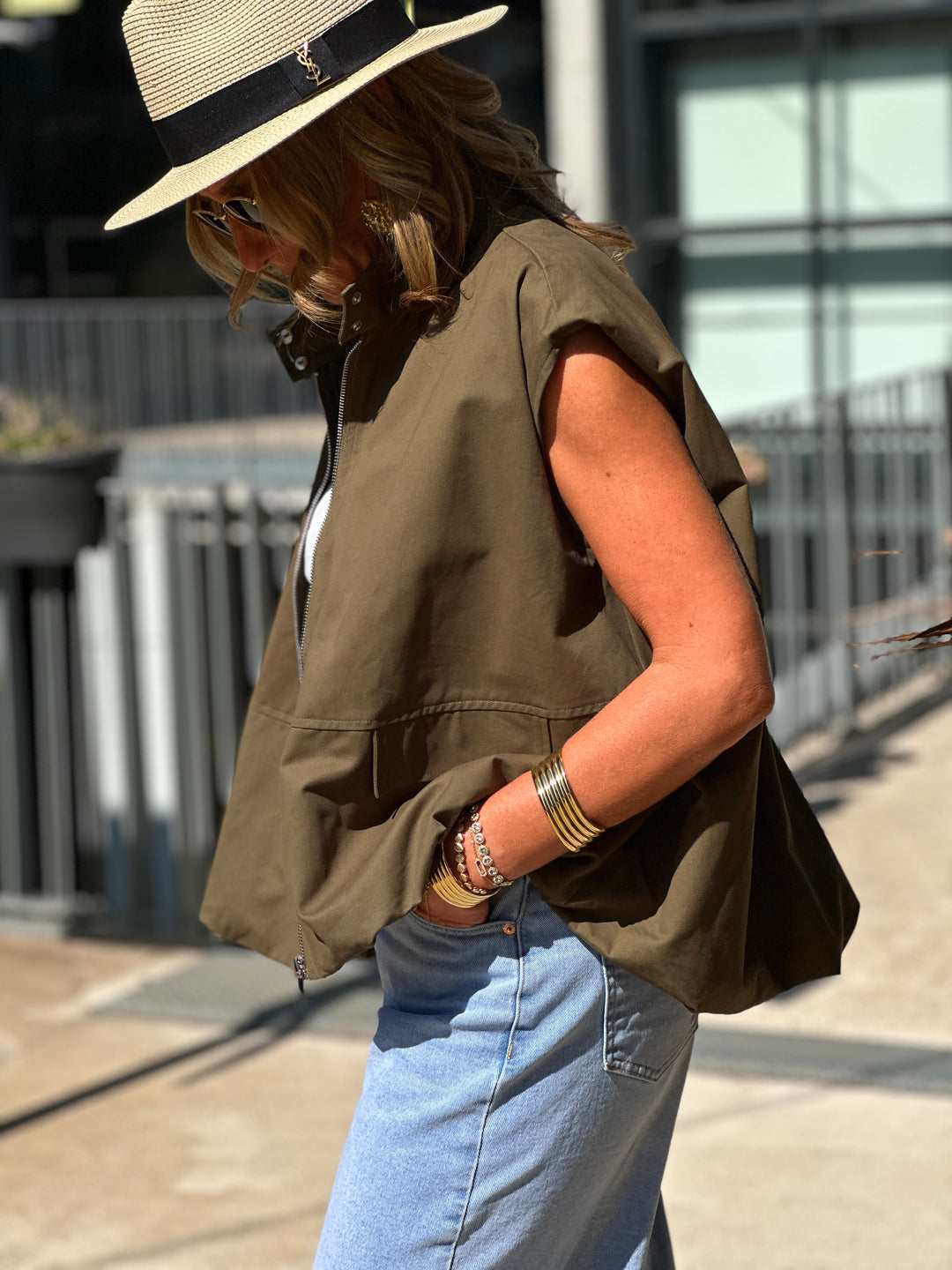 Bomber manches courtes kaki 1085
