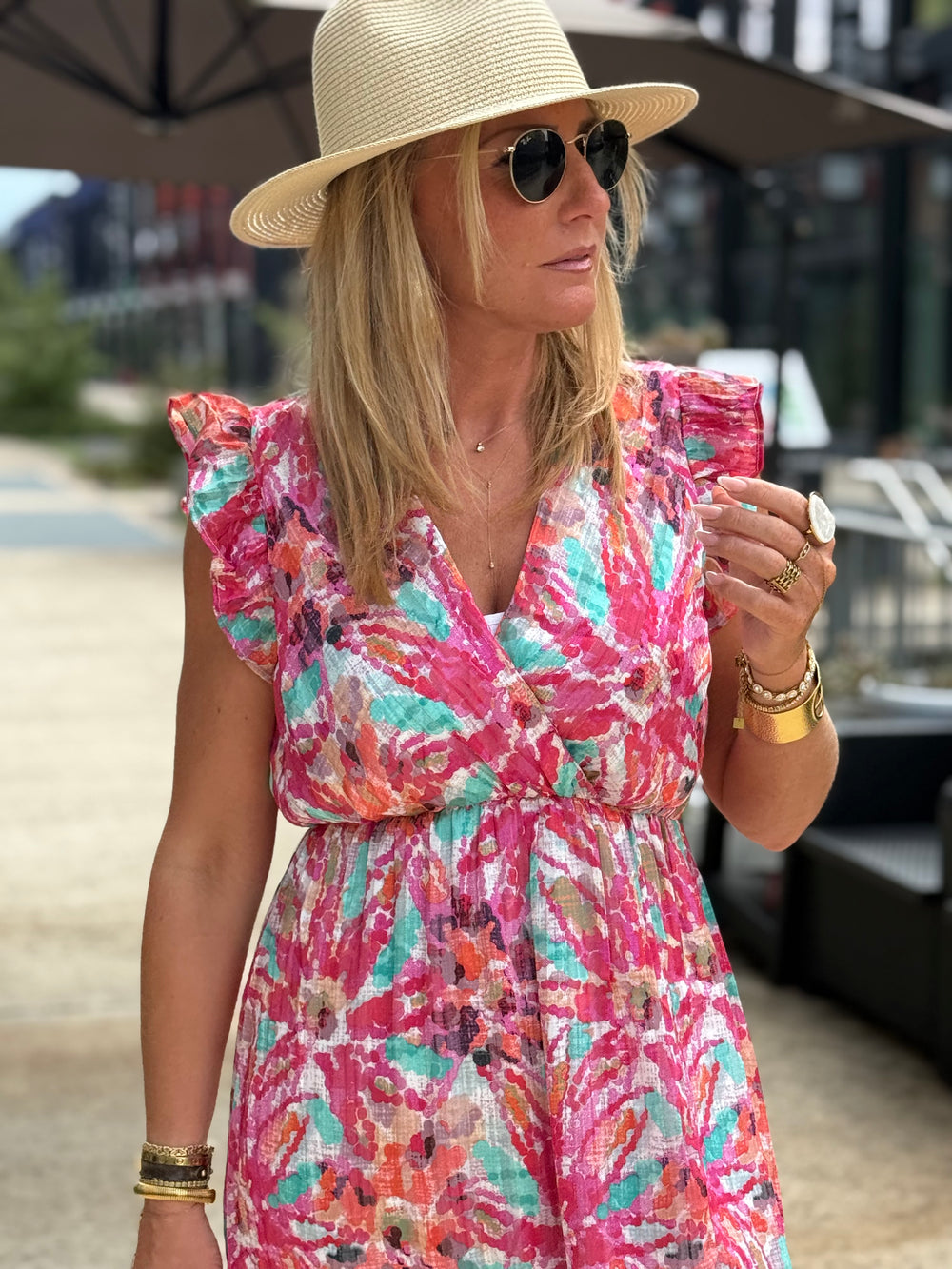 Robe lurex fleuri