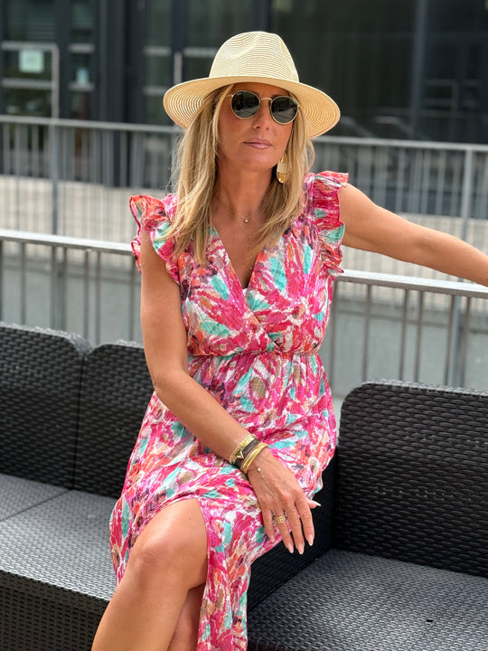 Robe lurex fleuri