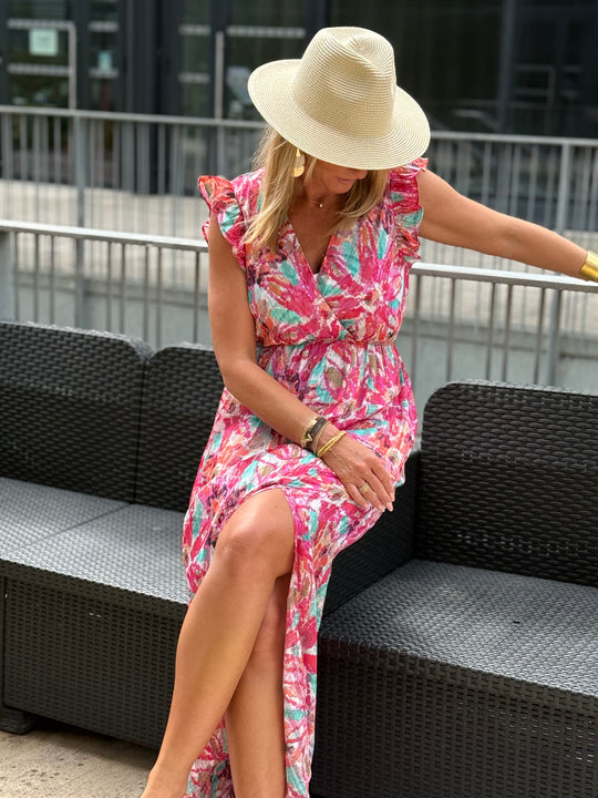 Robe lurex fleuri