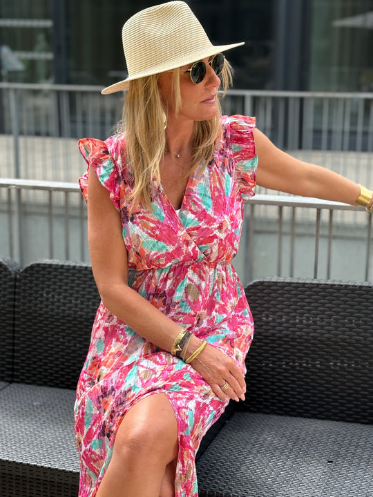 Robe lurex fleuri