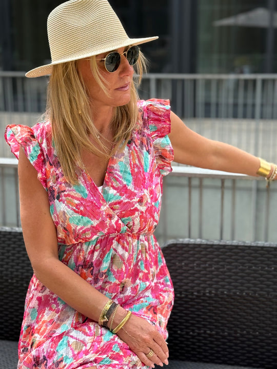 Robe lurex fleuri