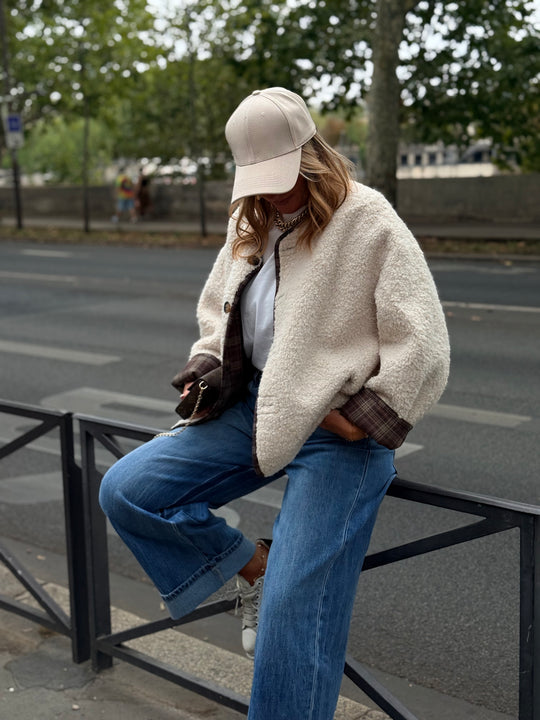 Veste moumoute écru 26722