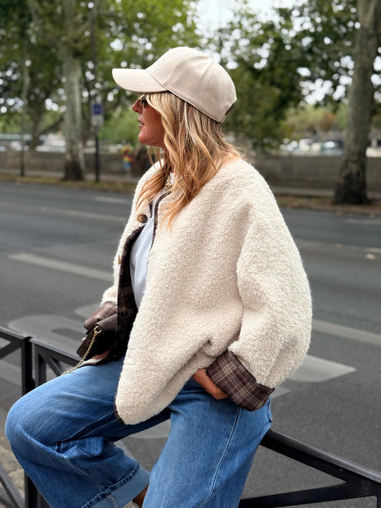 Veste moumoute écru 26722