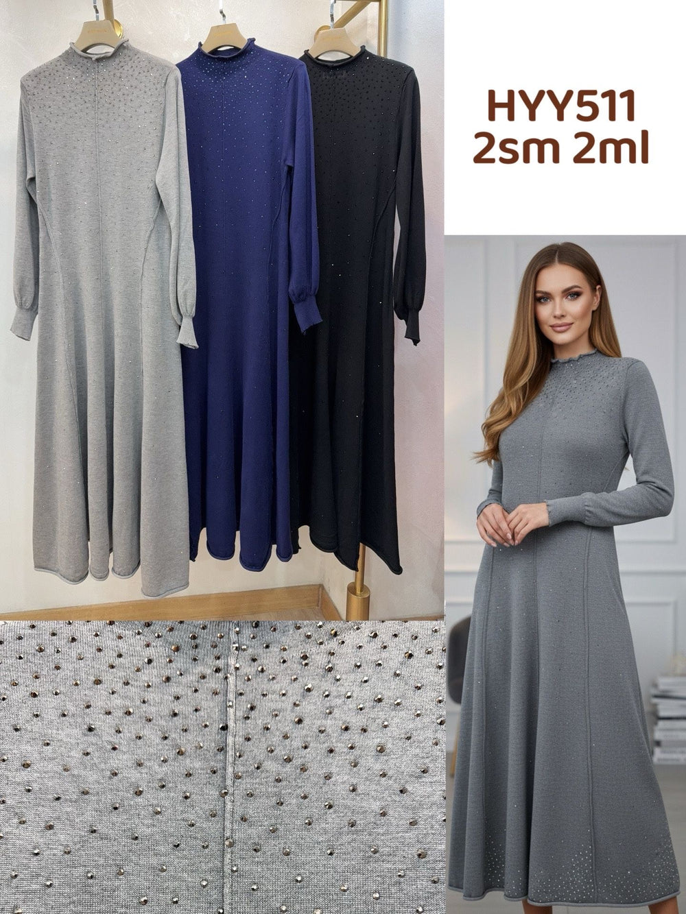 ROBE PULL strass NOIR 511