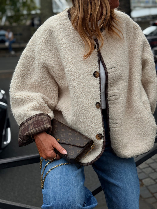 Veste moumoute écru 26722