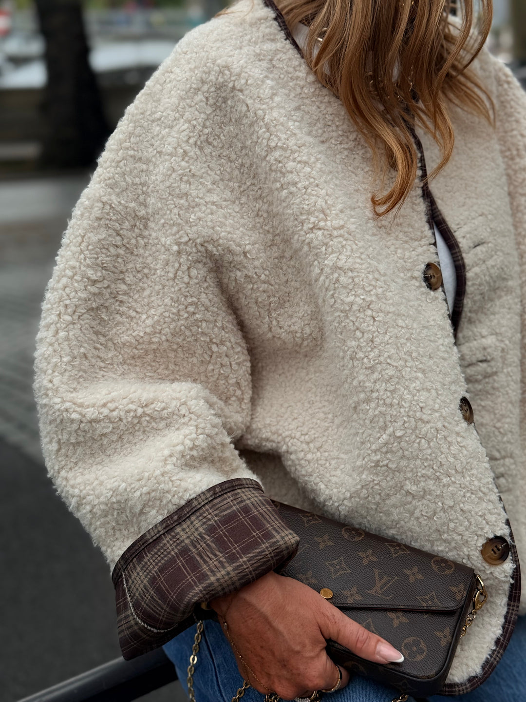 Veste moumoute écru 26722