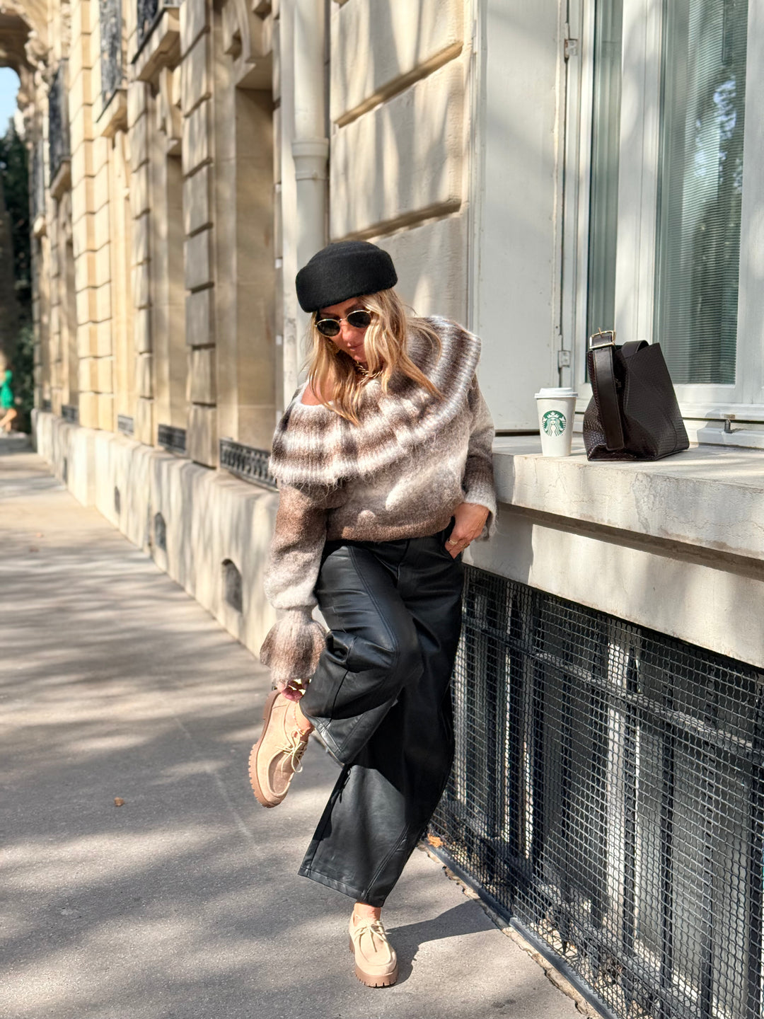 Pantalon Ballon similicuir NERO