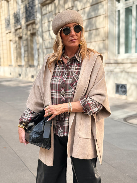 Gilet a Capuche Beige YM276
