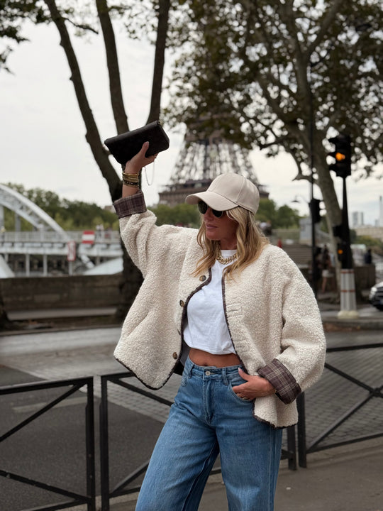 Veste moumoute écru 26722