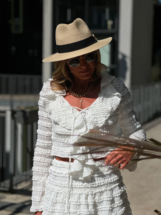 Top dentelle blanc 9651