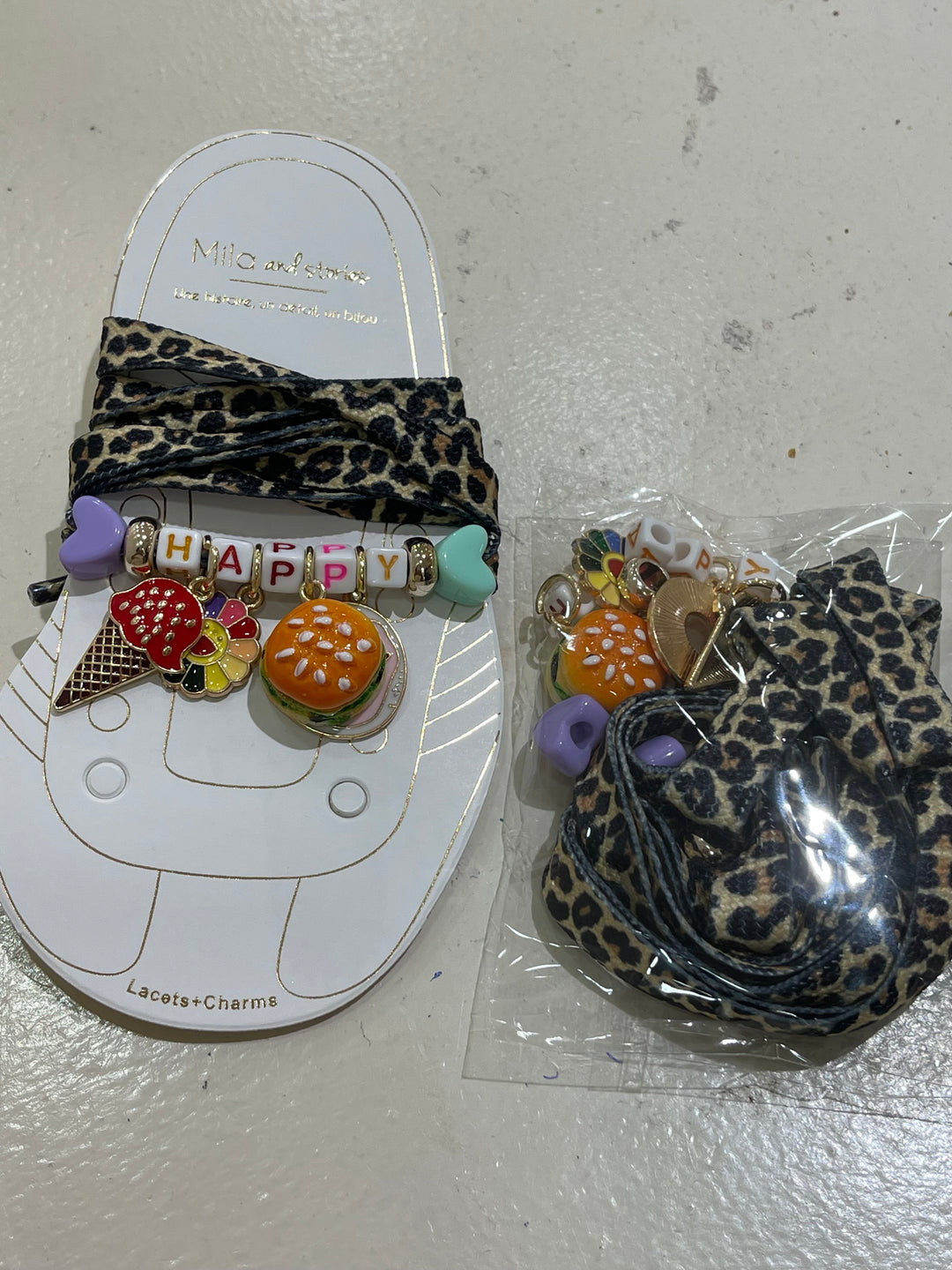 Lacets chaussures Leopard burger