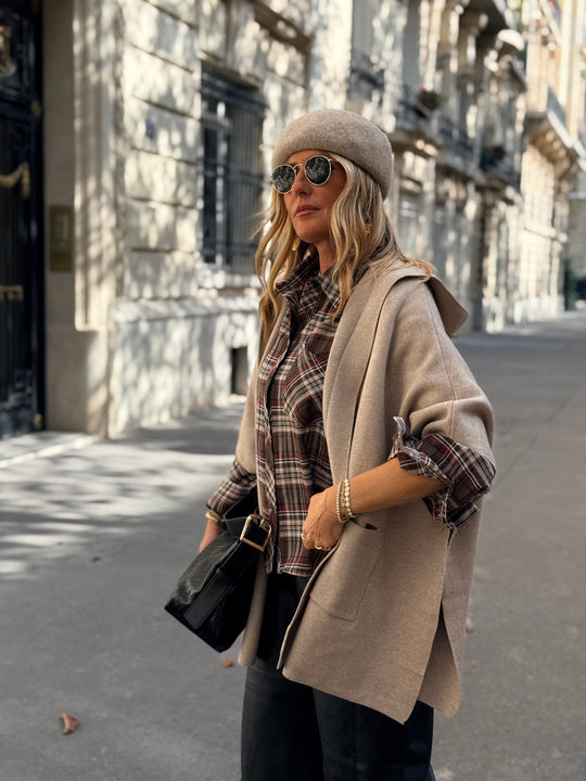Gilet a Capuche Beige YM276